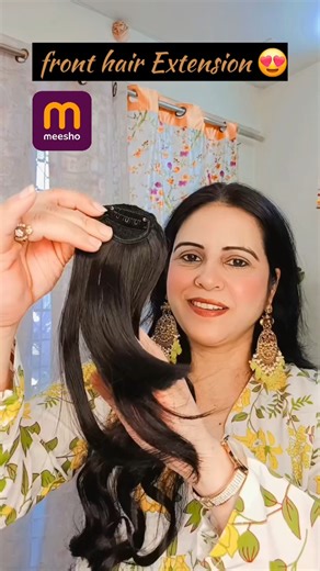 Natural Brown Front Hair Fringe| Clip Hair Extension Review| Meesho hair extension Review|#shorts