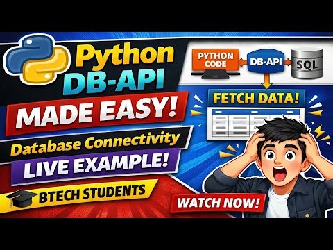 Python DB-API | Database Connectivity in Python with LIVE Example (BTech)#python #webapplications