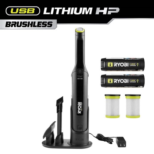 Reviews for RYOBI USB Lithium HP Compact Hand Vacuum Cleaner Kit with (2) USB Lithium 2.0 Ah Batteries, and Charger and Filters (2-Pk) | Pg 4 - The Home Depot