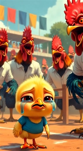 🐤❤️ "Tiny Chick vs Giant Roosters — The Unexpected Champion!" #shortfeed #chicken #shortstory