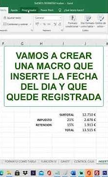 Macro para insertar la fecha y que quede registrada