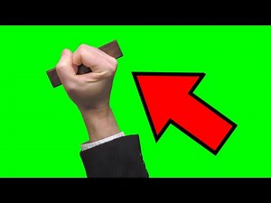 Businessmans hand stamping Green screen