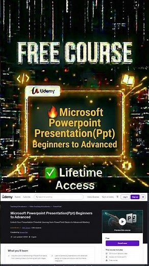 Microsoft Powerpoint Presentation(Ppt) Beginners to Advanced ✨ Free Udemy Course 2026