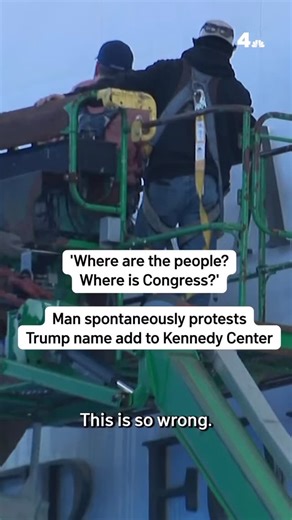 Vote In Or Out 🇺🇸 on Instagram: "A man walking his dog past the Kennedy Center on Friday morning had thoughts about the changes being made to the sign on the memorial arts center. #kennedycenter #washingtondc #johnfkennedy #jfk #trump #trumpadministration #dc repost @nbcwashington Help this information get to more voters. 🇺🇸 A well-informed electorate is a prerequisite to Democracy.—Thomas Jefferson"