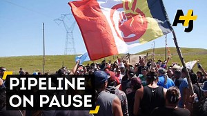 853K views · 8.5K reactions | Construction on part of the Dakota Access oil pipeline has paused after hundreds of people gathered to protest near Standing Rock Reservation. | AJ+ | Facebook