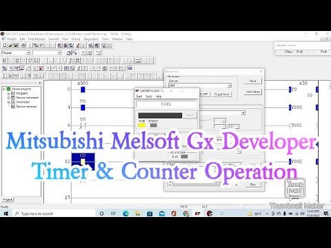 Mitsubishi Melsoft Gx Developer Timer & Counter Operation FxCpu Plc Programming