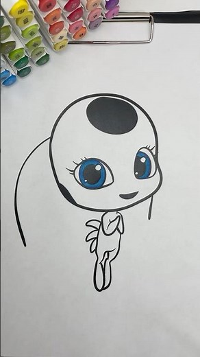 Coloring Miraculous Girl Kwamis 🐞🐾 | #miraculousgirl #coloring #coloringtime #markers #kidsart