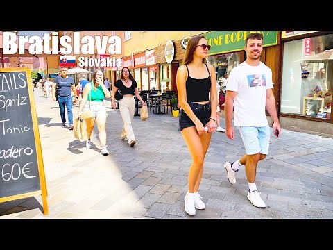Bratislava Slovakia 🇸🇰 4K HDR Hot Summer Walking the Streets