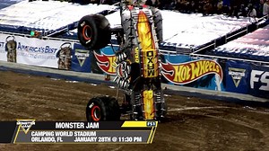24K views · 412 reactions | Tune-in TONIGHT at 8:30pm ET to watch #MonsterJam at Camping World Stadium in Orlando, FL on FS1. Set your reminders now ⏰ #MonsterJam (❗️Please note updated broadcast time of 8:30 PM ET!) | Monster Jam | Facebook