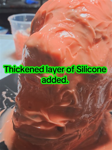 Used Thi-vex to thicken the silicone to add another layer to the mold. #Sfx #Silicone #Thivex #Mold