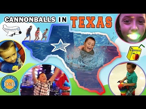 CANNONBALLS in TEXAS! Sky Kids go to MEGA ARCADE! FUNnel Vision Family TX Trip Part 1 Vlog