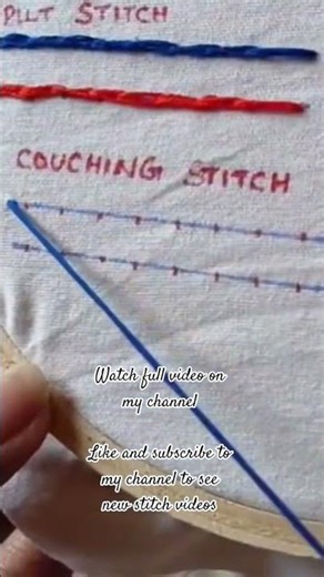 Basic stitch - Couching stitch#beginnersstitch #embroideryforbeginners #tutorial #diy #diynstitch