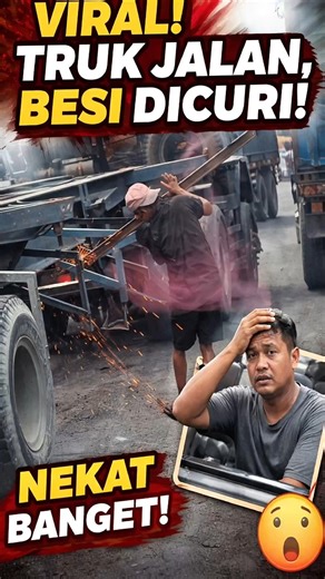 Viral! Truk Jalan, Besi Dicuri di Tengah Jalan #berbagiinfo #facts #videoviral #infoviral