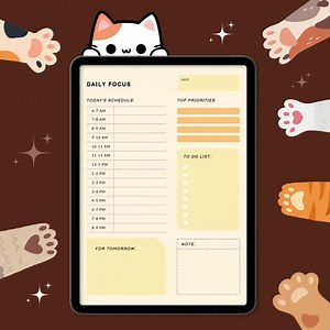 2025 Cat Planner to Make Planning Fun, Digital Planner, Daily, & Monthly Planner, Ipad, Android - Etsy