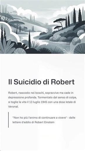 IL SUICIDIO DI ROBERT | Dal libro "Hitler e Mussolini contro Einstein" di Thomas Harding