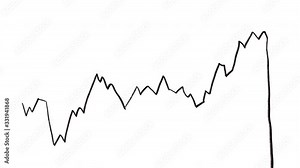 artwork animation of falling chart, drawn animation of falling graphic