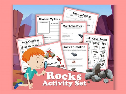 Rock Worksheets – Geology Activities for Kids (digital PDF Download) - Etsy