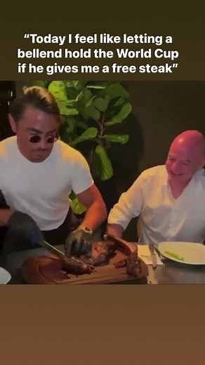 1.1M views · 3.2K reactions | If you’re wondering how an overpriced meat chopper got to celebrate the World Cup with Messi ⚽️#gianniinfantino #saltbae #argentina #worldcupfinal #fifa #football #simonbrodkin #football #corruption #soccer #comedy #premierleague #epl #messi #mbappe #simonbrodkin | Simon Brodkin | Facebook