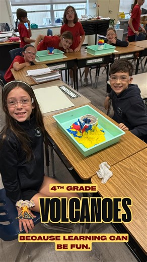🌋 4th graders built model volcanoes to learn how eruptions shape landforms and drive the rock cycle. #saintraphaelscatholicschool #SRCS #ExcellenceInEducation #StudentEngagement | St Raphael Catholic School