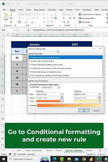 📅 Create an Automatic/Dynamic Calendar in Excel! ⚡ #excel #exceltips
