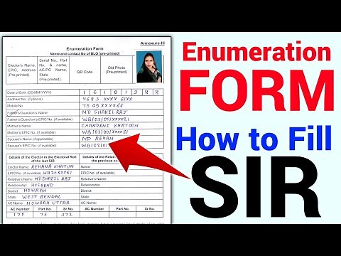 sir form fill up | how to fill sir form | enumeration form fill up sir | how to fill up sir form