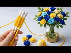 You Won’t Believe This! 😍 Easy Flower Made with Earbuds (No Crochet!)