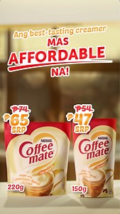 Don’t settle for pwede na, dito ka na sa best-tasting creamer, COFFEE-MATE! Mas affordable na vs. previous price so you can bring back your best cup of coffee. ASC Ref Code: N0260P030124N | COFFEE MATE Philippines