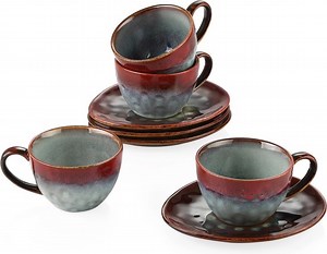 Mokken - Mok - Mokken Set van 6 - Keramische Mokken - Rood | bol