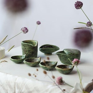 Tea Set, Elf Cha, Green, Unique Design, Chinese Tea Ceremony, Gold, Black, Brown - Etsy