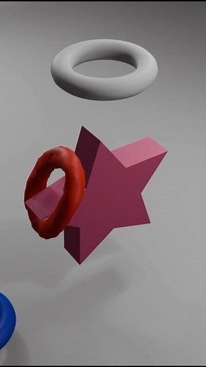 Spinning Stars & Falling Torus, Perfect Loop | Satisfying 3D Blender #3dart #blender #animation