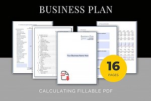 Business Plan, Business Planner, Editable, Fillable, Printable, Calculating, PDF Business Plan Template, Financial Projections - Etsy