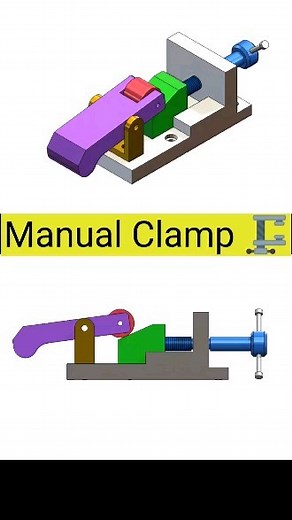Engineering Design on Instagram: "Manual Clamp  #mechanical #engineering #design #solidworks #shorts"