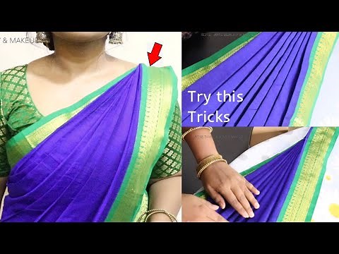How to pleat saree pallu in Tamil \\wearing 2 different easy methods \\saree pleating tricks in tamil
