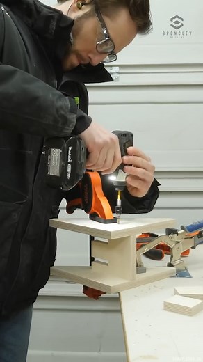 Store a LOT MORE Clamps With This Clever Clamp Storage System #clamps #toolorganisation #woodworkingtools #diyprojects | Spencley Design Co