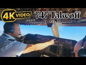Boeing 747-400 Takeoff Procedures | Real Cockpit Audio & View