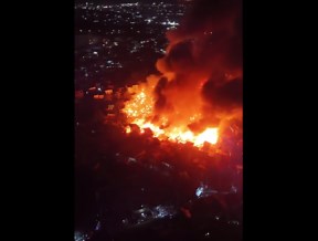 Massive residential fire reaches Task Force Alpha in Malabon, Philippines