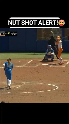 Softball Shot Hits Umpire in the Worst Spot #baseball