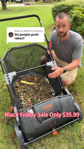 28 reactions |  Push Lawn Sweeper | Heavy-Duty Cleanup Keep your...