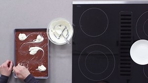 303K views · 196 reactions | We'll leave this *right* here... We had pro chefs Rebecca DeAngelis, executive pastry chef at Babbo Ristorante & Enoteca and Matt Abdoo, former chef de cuisine at Del Posto Ristorante show us how to make these unbelievably delicious brownies using Calphalon bakeware. | The Knot | Facebook