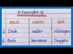 10 Examples of Solid Liquid and Gas | Moderate Number of Examples