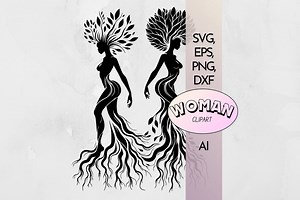 Sisters of the Nature Goddess Tree of Life Full Length Woman Tree SVG | Afro Woman Tree PNG | Black Women Silhouette Clipart Png Eps Ai DXF - Etsy