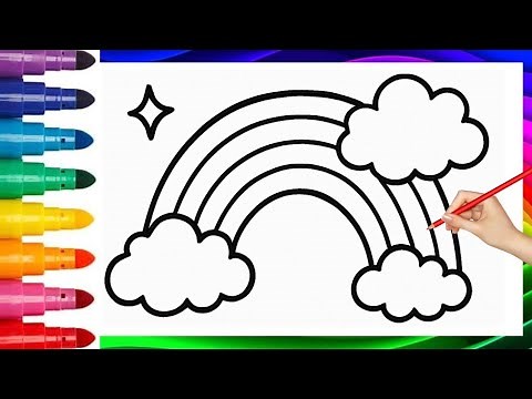Easy Rainbow Drawing for Kids 🌈 | Learn to Draw & Color Step-by-Step