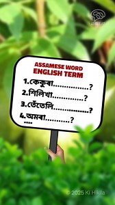 Comment some Assamese words that you want to know in English! 🧾 - Discover the English meanings of popular Assamese words! It will help us to create more content like this. Assamese Words English Terms pt3 #languagelearning #assamesetoenglish #literature #gk #assamese #kihikila #vocab Don't miss out! Make sure to share this reel and follow us on YouTube for all the updates! ©️ 2025 Ki Hikila | Ki Hikila?