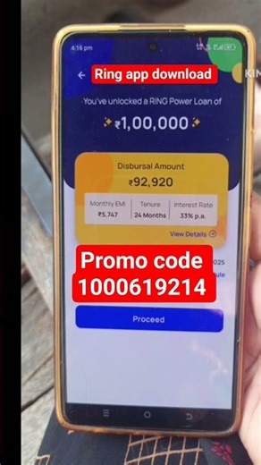 ring by kissht Promo corporate optional code app loan process iPhone 1000619214 ring app promo code