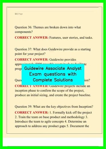 Guidewire Associate Analyst Exam questions with Complete Solutions video