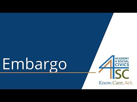 Embargo: Let’s Not Trade - International Relations Series | Academy 4 Social Change