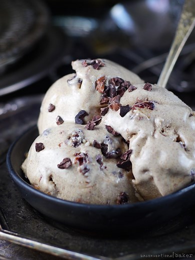 No Churn, Dairy-Free Creamy Almond Butter Ice Cream