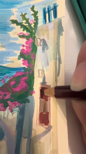 Drawing Greece! 🇬🇷 #santorini #greece #drawing