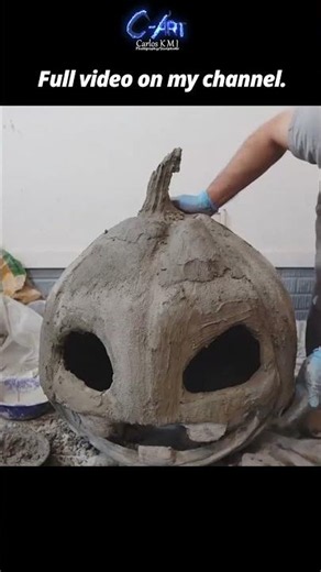 How to make a concrete pumpkin step by step #art