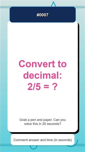 7 | Decimal Practice | Quick Math